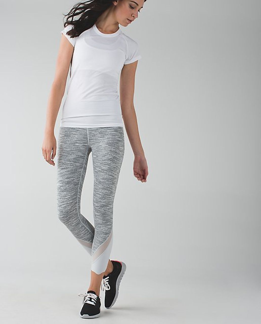 Lululemon Wunder Under Crop II (Roll Down Mesh) - Wee Are From Space Silver Spoon / Silver Spoon