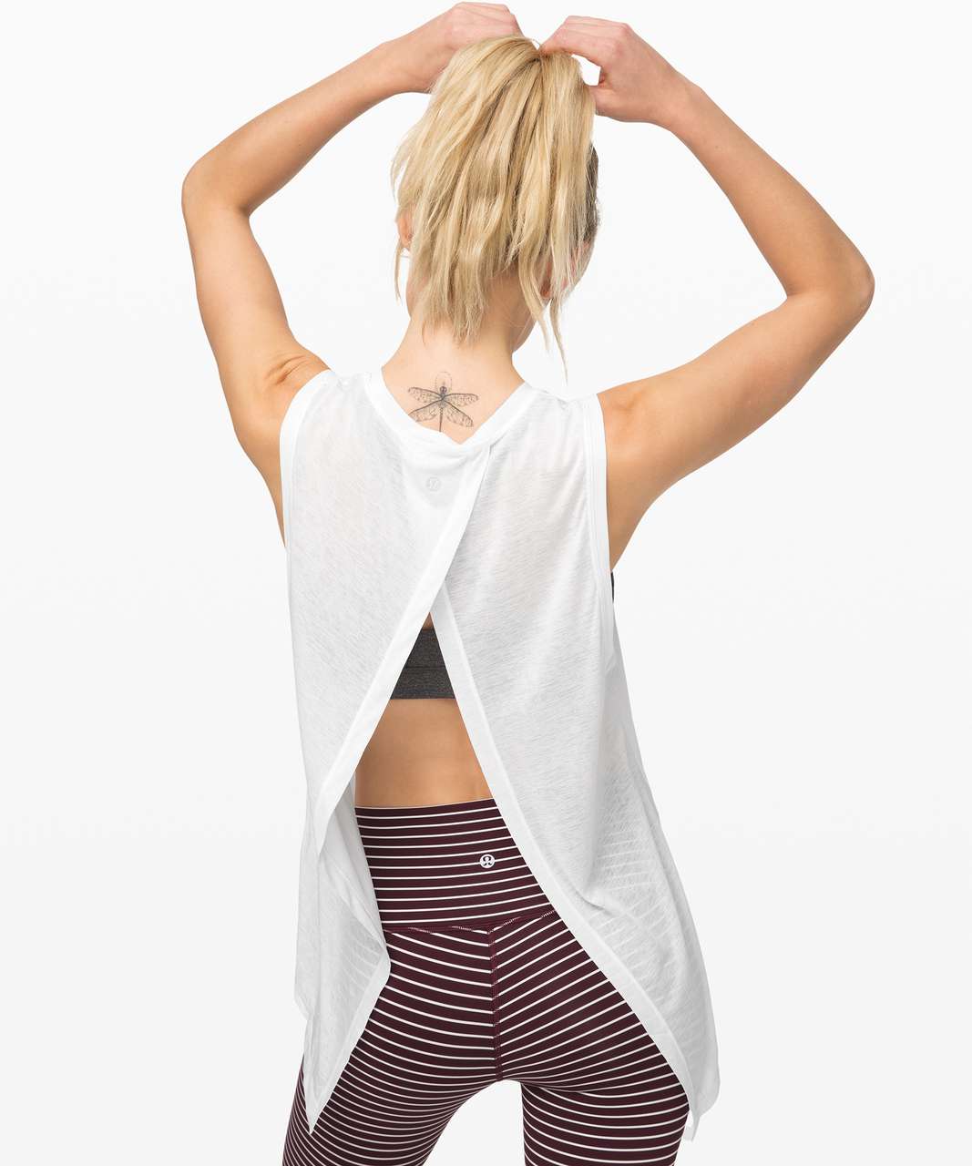 Lululemon Wild Yoga Tank Top Size 4 Racerback Drape Open Back