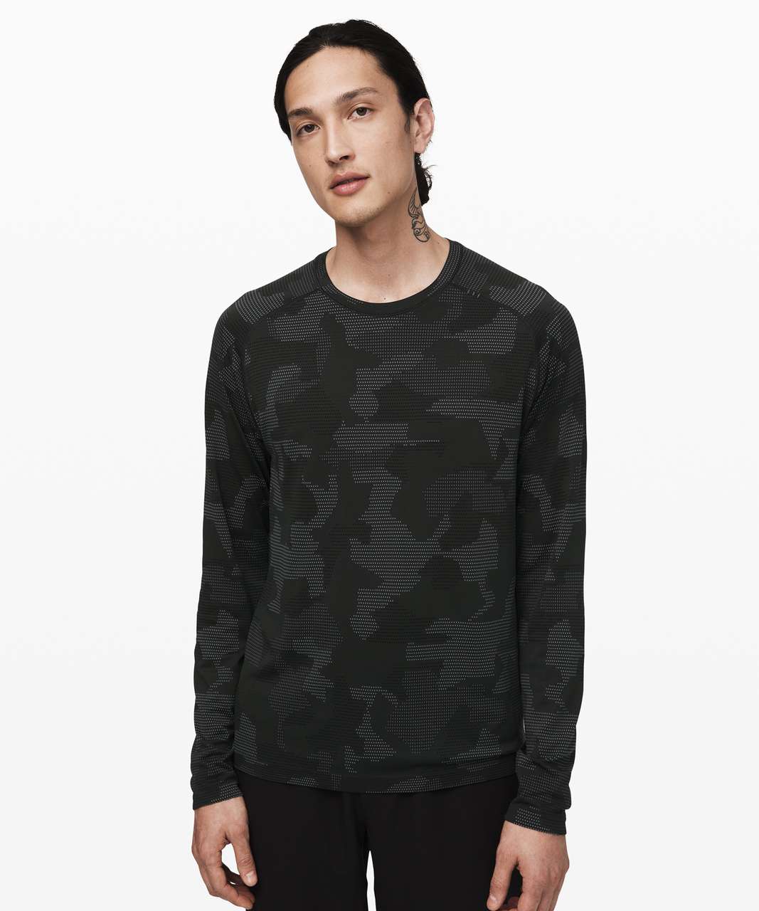 Lululemon Metal Vent Tech Long Sleeve *Geo Camo - Asphalt Grey / Obsidian / Black