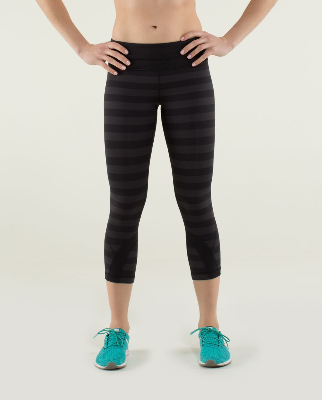 Lululemon Run:  Inspire Crop II - Micro Macro Stripe Black Soot / Black