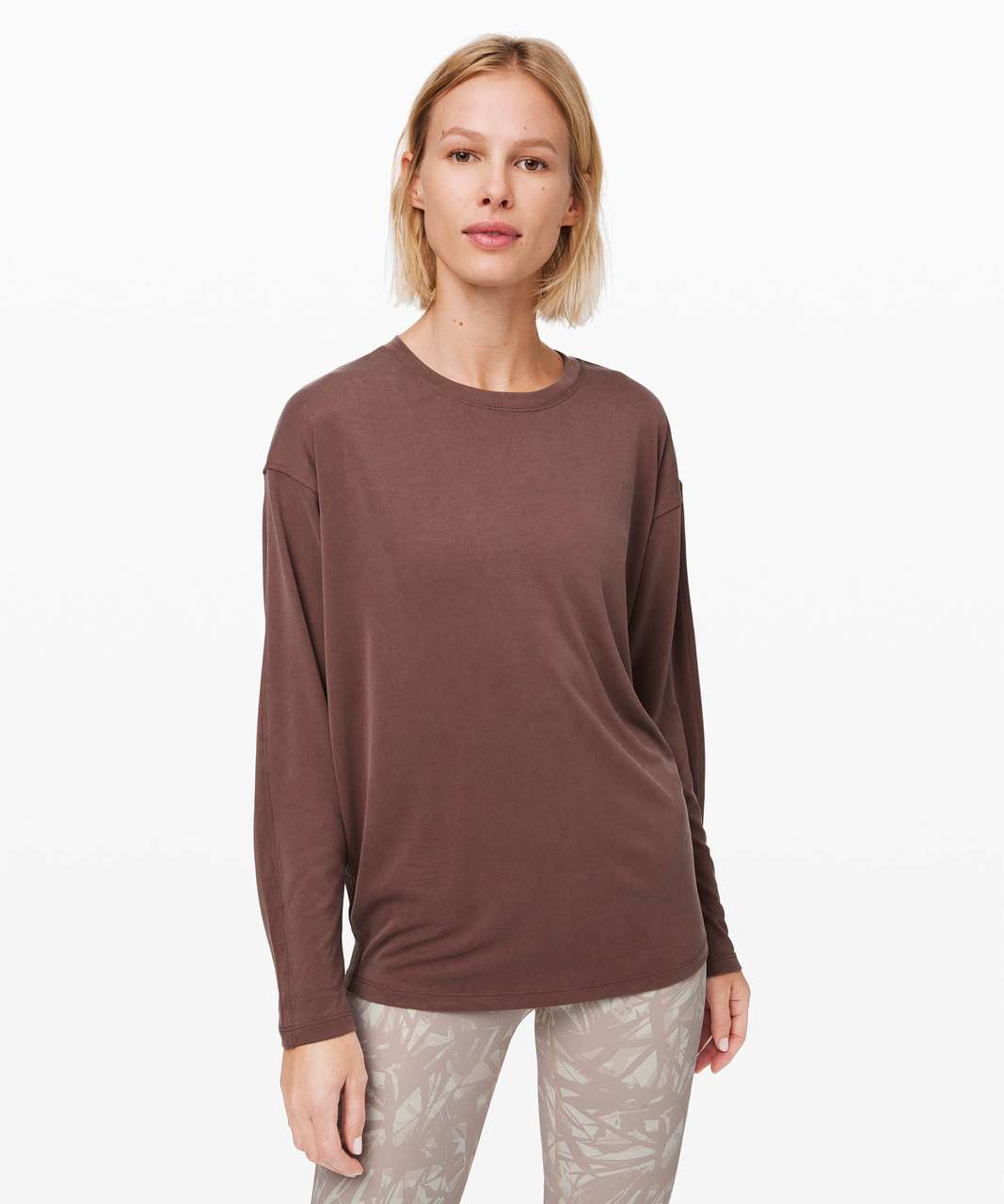 Lululemon Loungeful Drape Long Sleeve *Cupro - Antique Bark - lulu fanatics