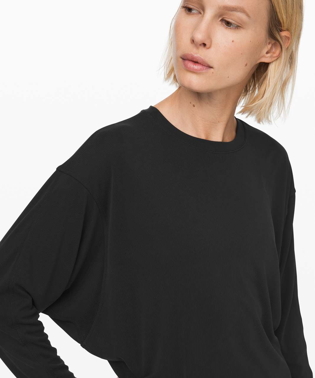 Drapey Long-Sleeve Crew Neck Pullover