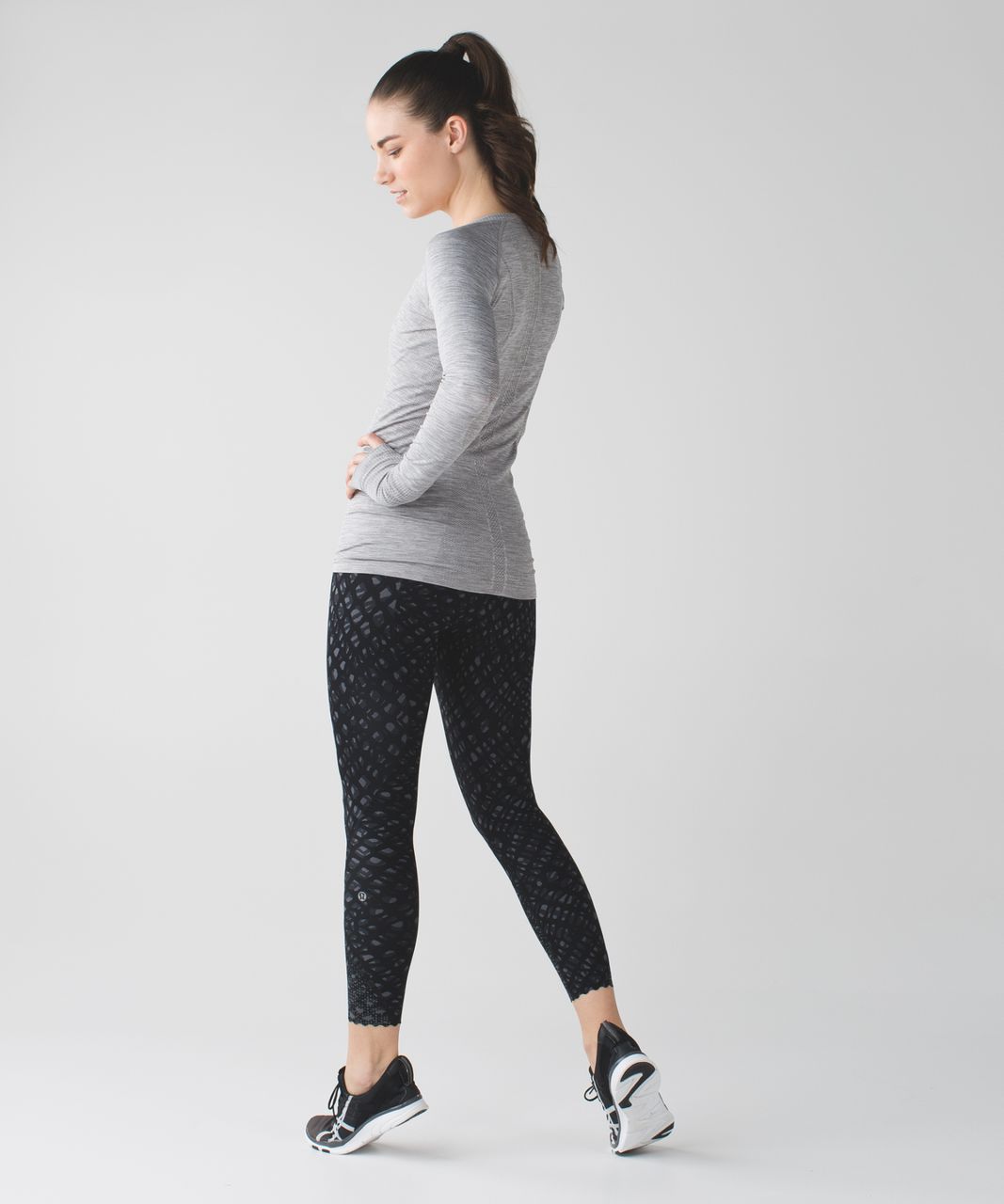 Lululemon Tight Stuff Tight (Reflective) - Simply Lace Play Dark Slate Black