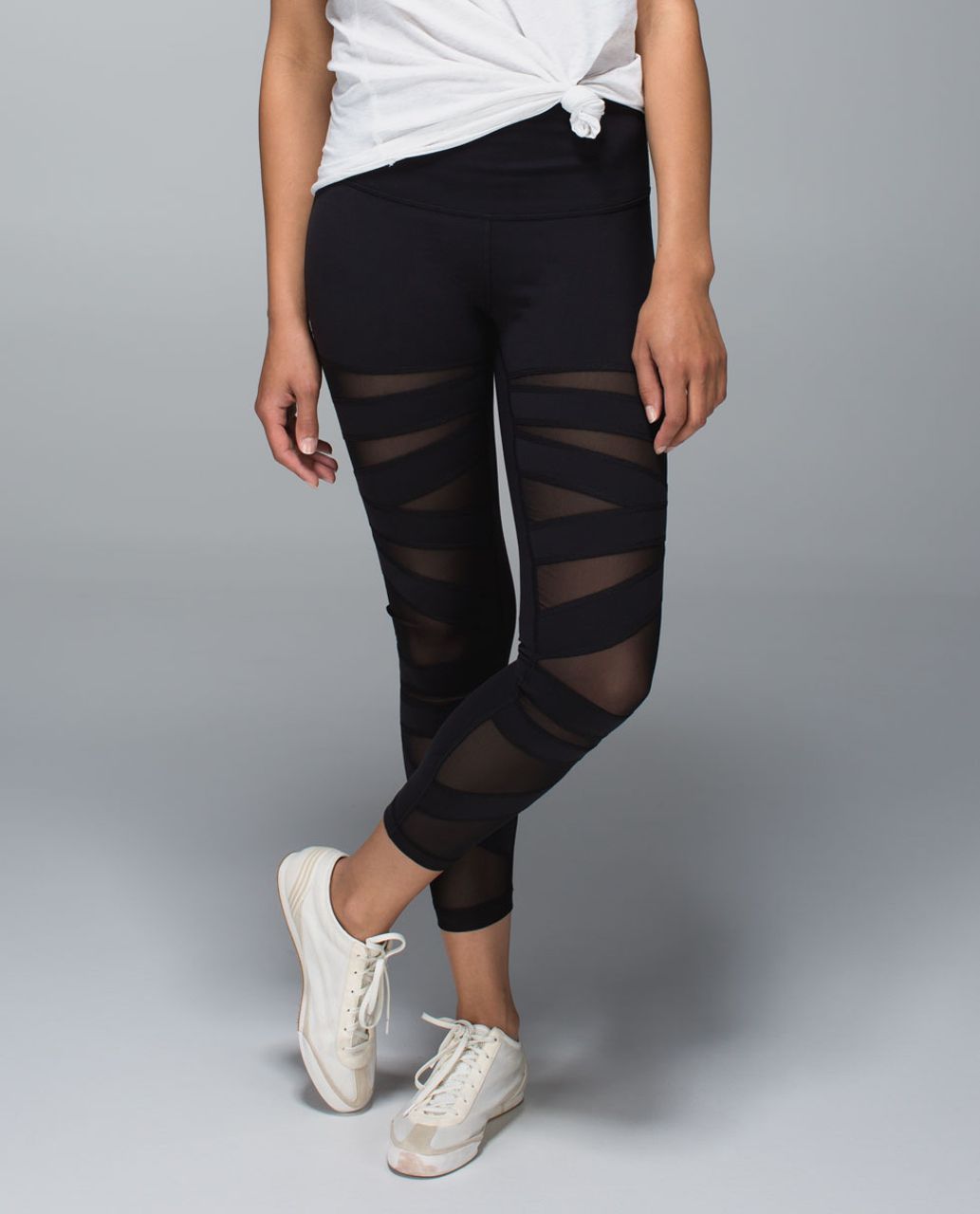 Lululemon High Times Crop *Tech Mesh - Black - lulu fanatics