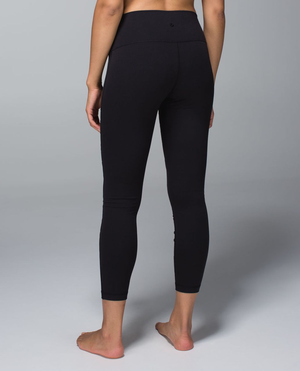 BLACK LULULEMON MESH LEGGINGS WITH PANEL SIZE 4 HIGH RISE