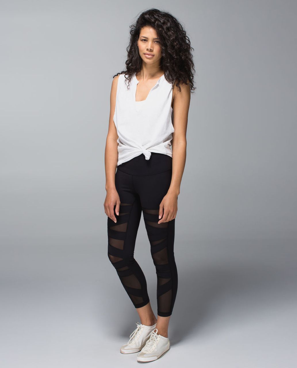 Lululemon High Times Crop *Tech Mesh - Black - lulu fanatics