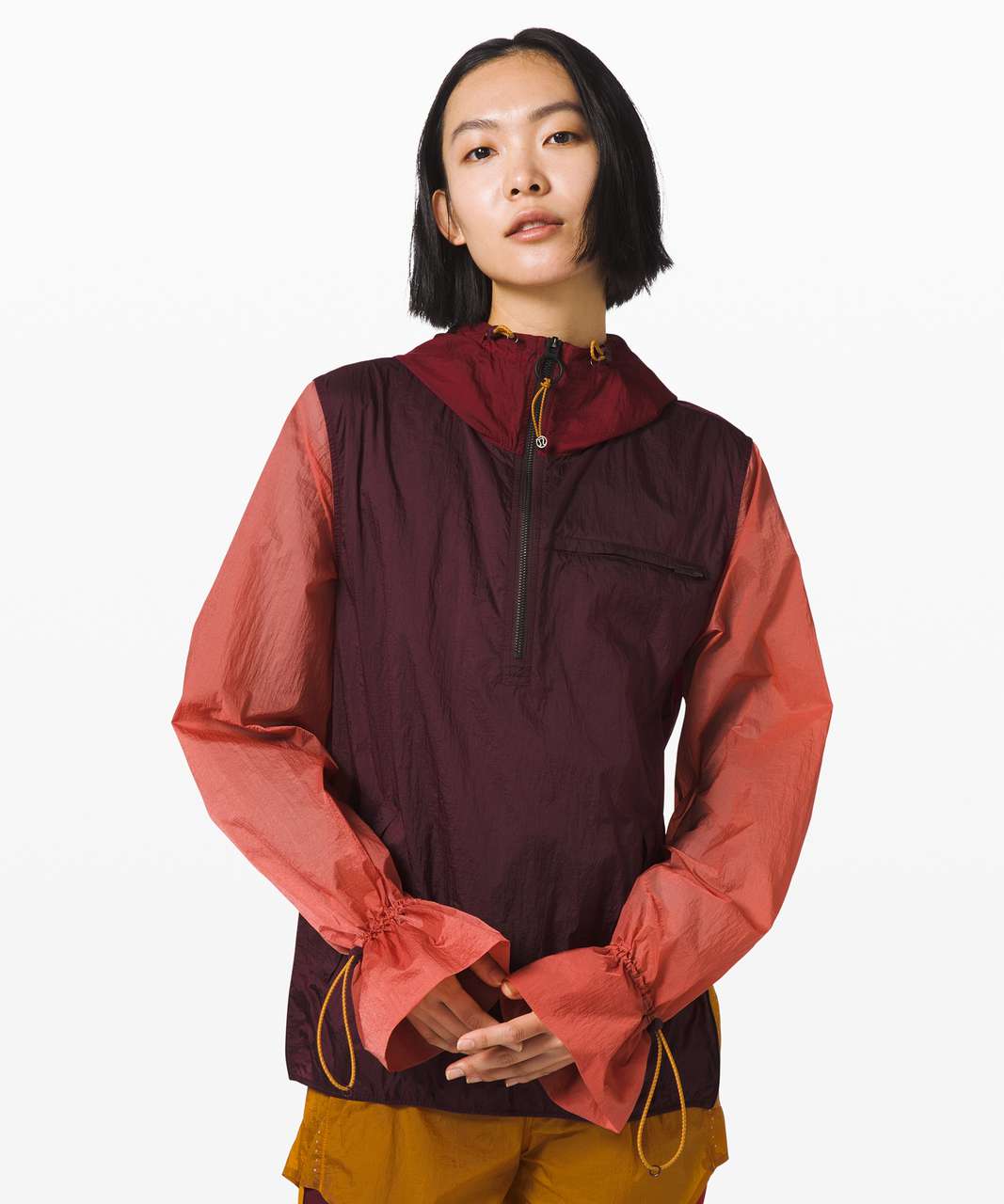 Lululemon Break New Ground 1/2 Zip *lululemon x Roksanda - Garnet / Rustic Coral / Caliente