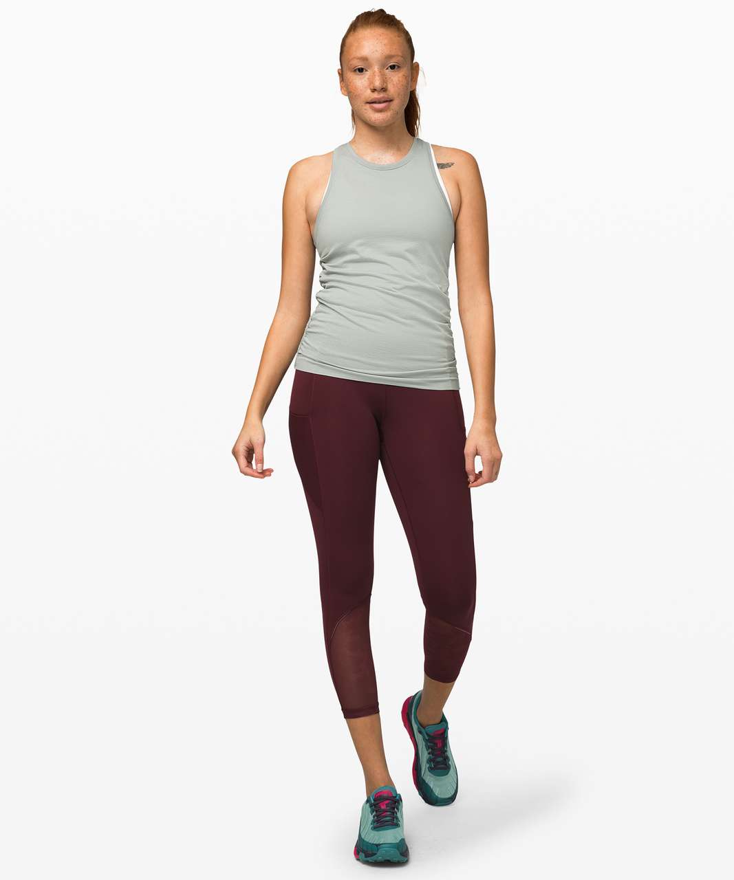 Lululemon Swiftly Speed Tank *Cinch - Jade Grey / Jade Grey