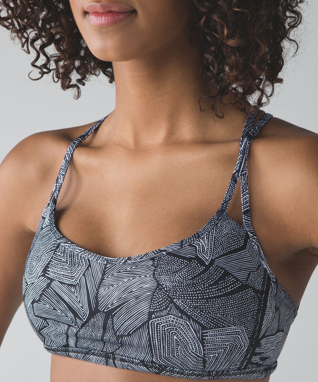 Lululemon Lighten Up Bra - Mini Dottie Tribe White Black / Black - lulu  fanatics