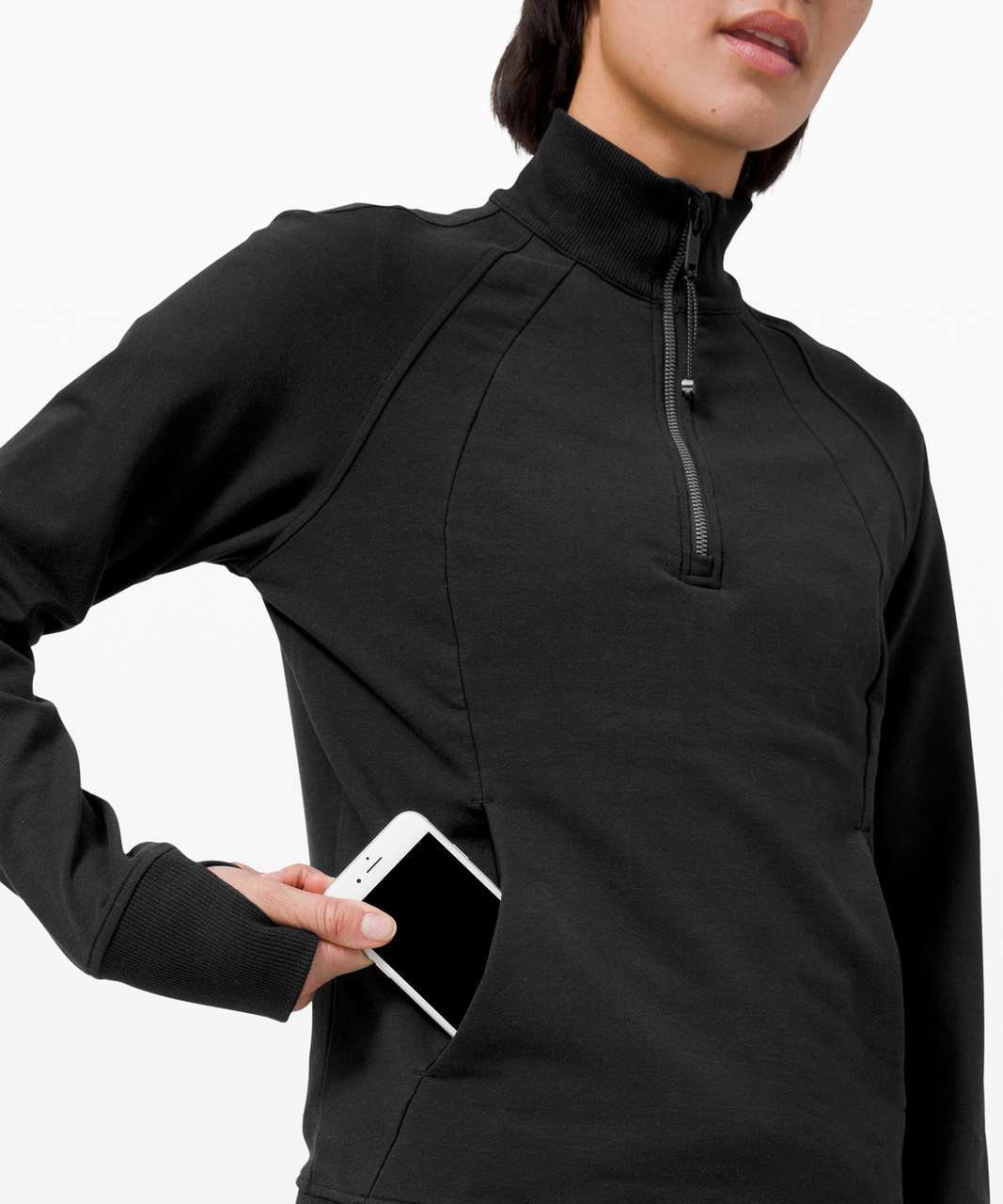 Lululemon Scuba 1/2 Zip - Black - lulu fanatics