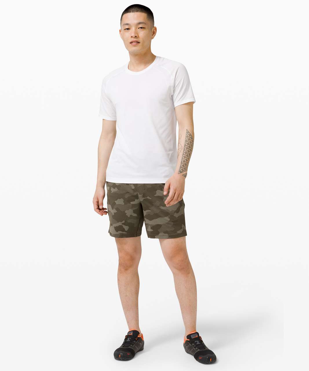 Lululemon T.H.E. Short *Linerless 7" - Variegated Mesh Camo Max Dark Olive