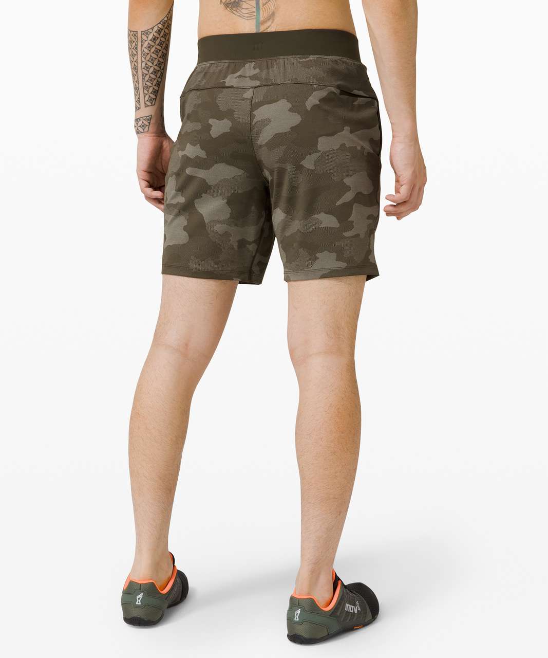 Lululemon T.H.E. Short *Linerless 7" - Variegated Mesh Camo Max Dark Olive