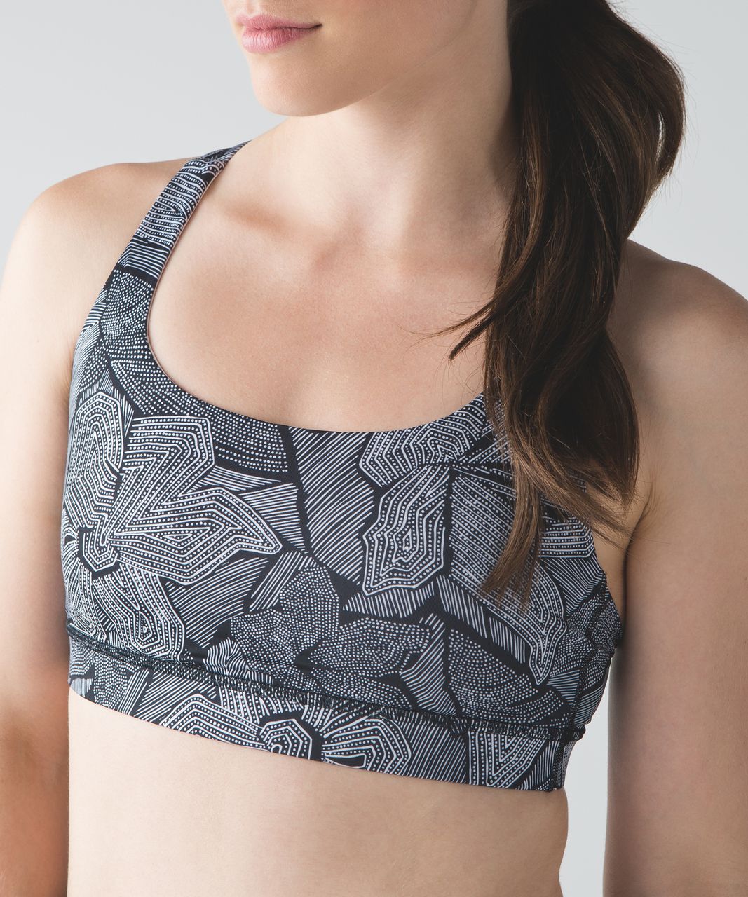 Lululemon Energy Bra - Mini Dottie Tribe White Black - lulu fanatics