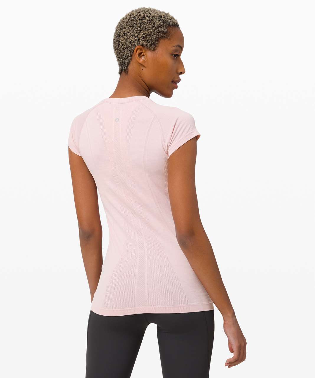 Lululemon Swiftly Tech Short Sleeve Crew - Porcelain Pink / White