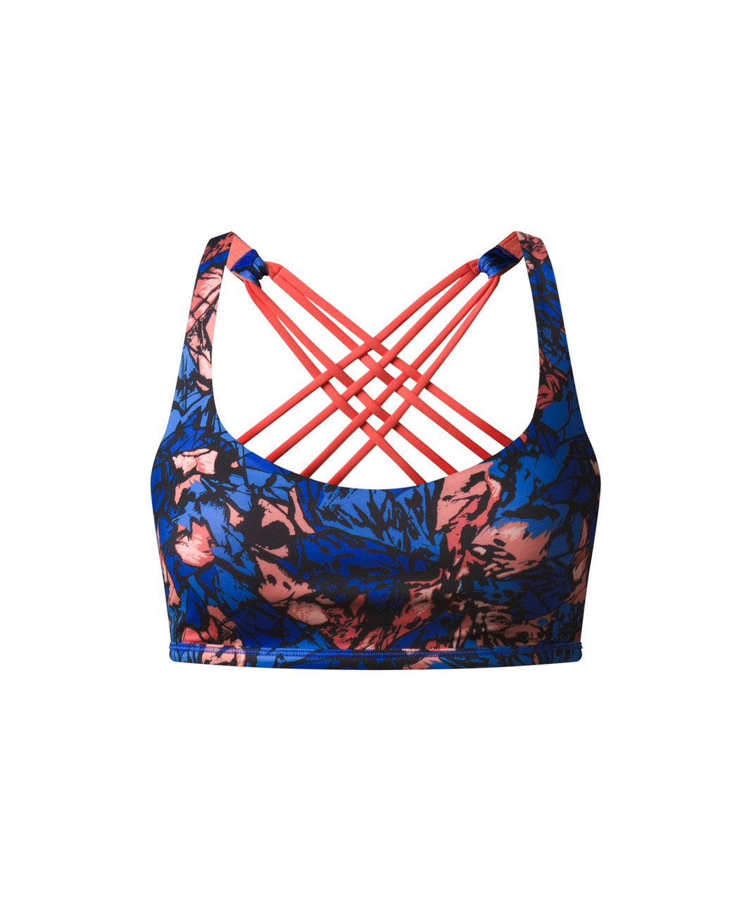 Lululemon Free To Be Bra (Wild) - Mini Paint Storm Harbor Blue Multi / Cape Red