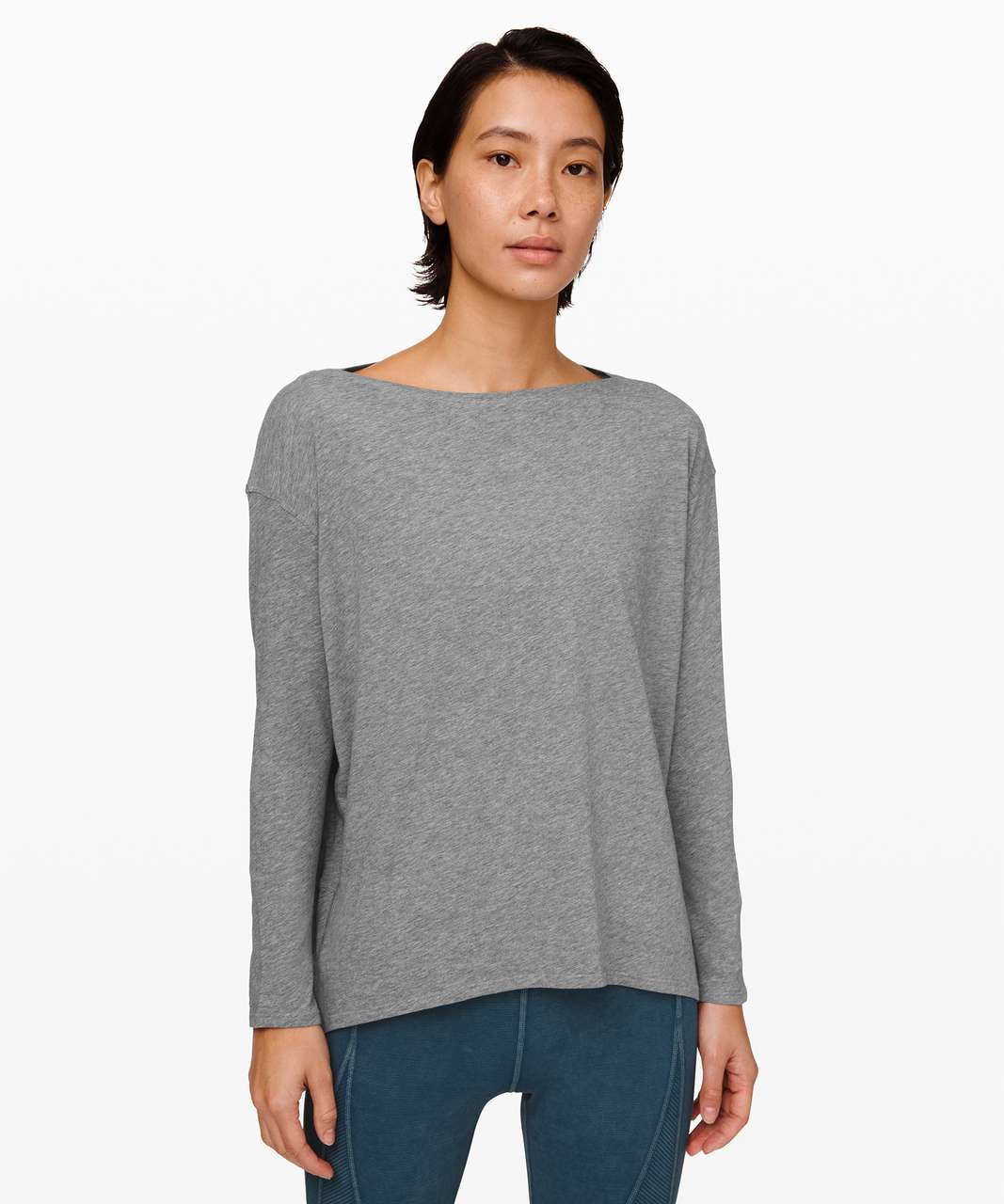 Lululemon Back In Action Long Sleeve - Heathered Core Medium Grey