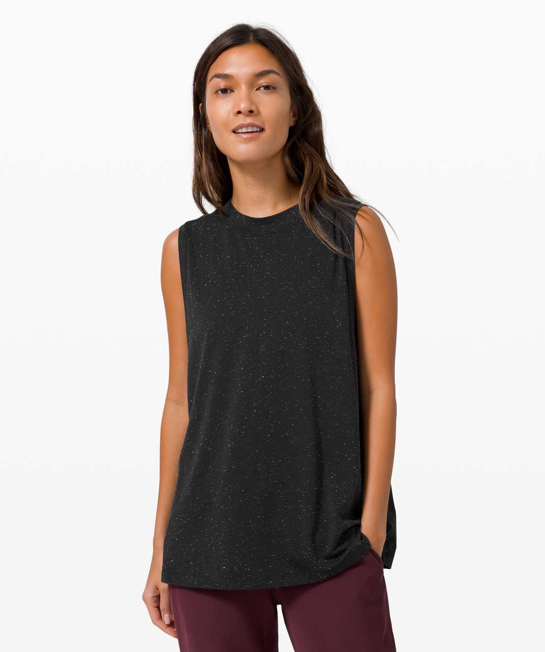 Lululemon All Yours Boyfriend Tank - Black / White - lulu fanatics