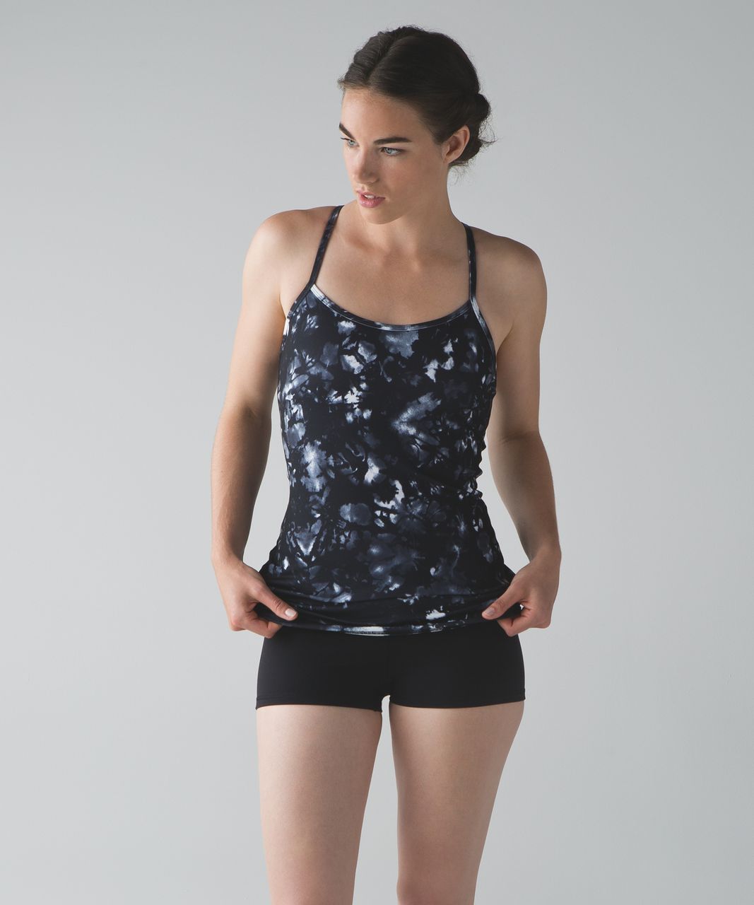 Lululemon Power Y Tank (Luon) - Dusk Dye White Black - lulu fanatics