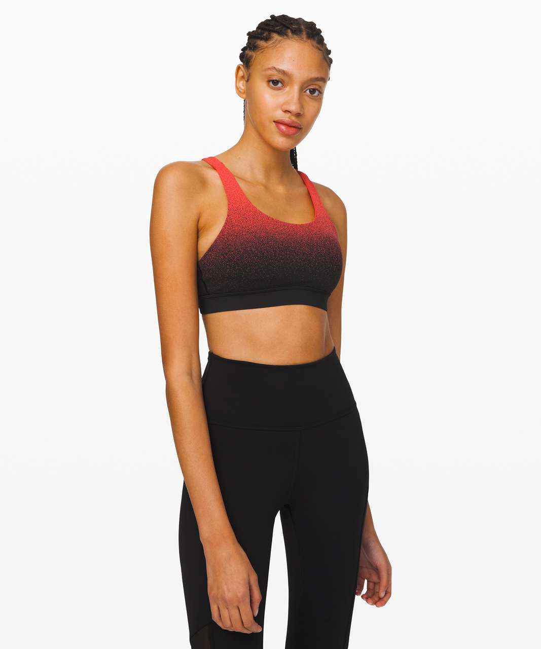 Lululemon Energy Bra *Ombre Speckle - Ombre Speckle Stop Jacquard EB Black Thermal Red