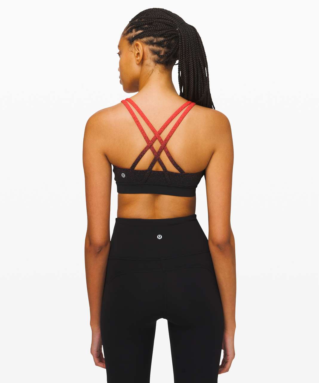 Lululemon Energy Bra *Ombre Speckle - Ombre Speckle Stop Jacquard EB Black  Thermal Red - lulu fanatics