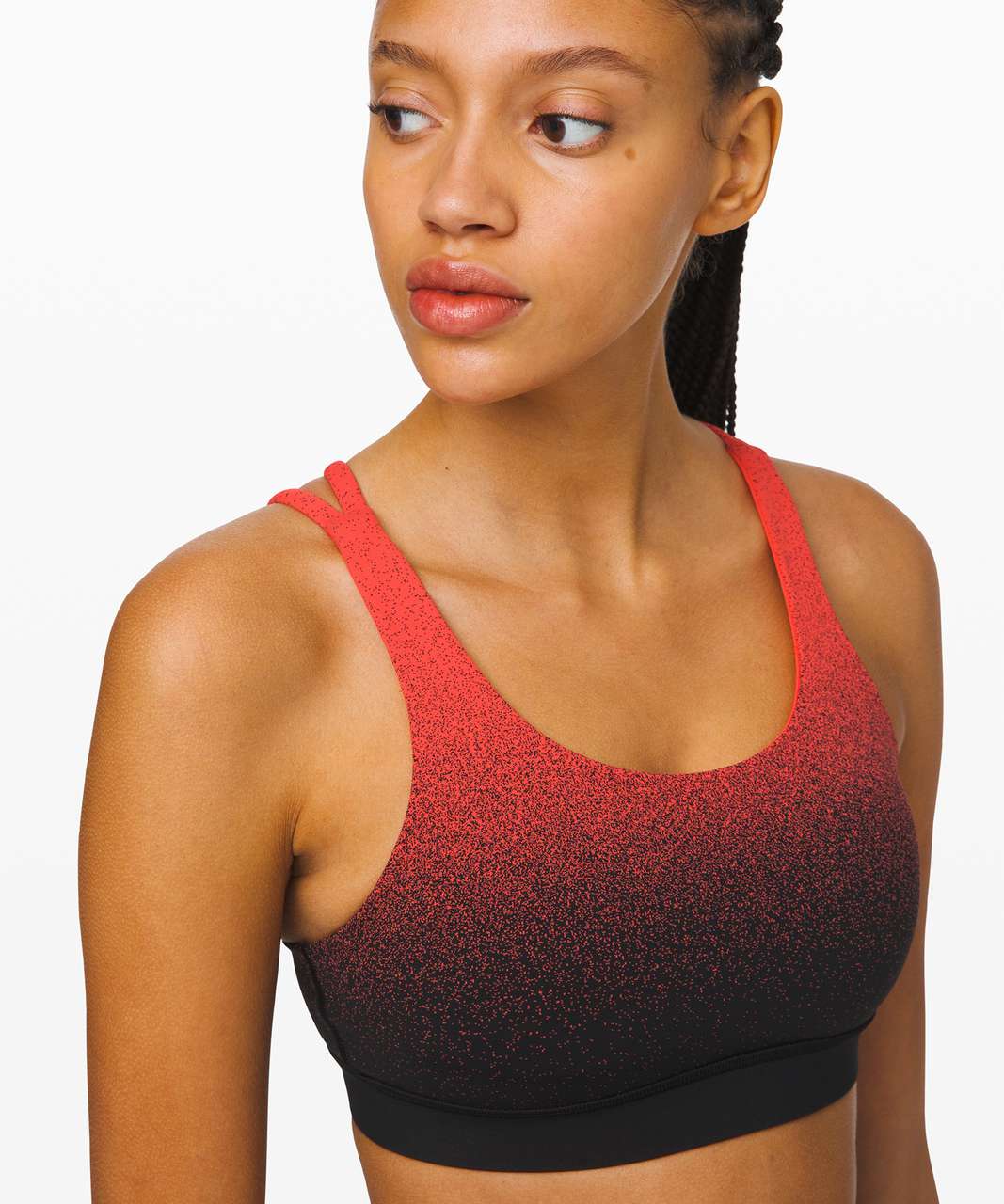 Lululemon Energy Bra *Ombre Speckle - Ombre Speckle Stop Jacquard EB Black Thermal Red