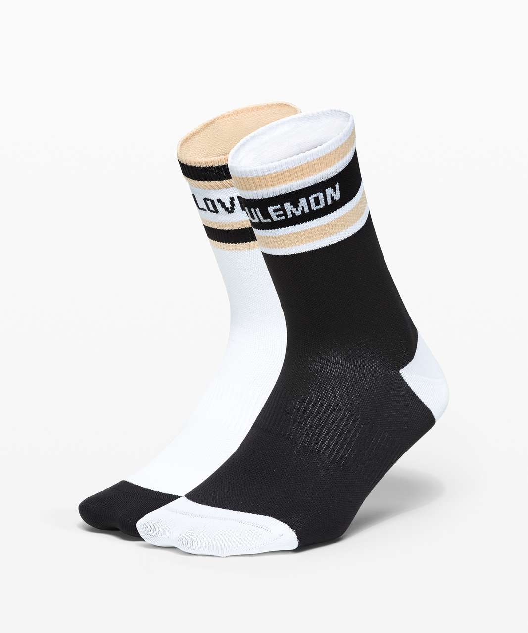 Lululemon Tale To Tell Quarter Sock *2 Pack - White / Ivory Peach ...