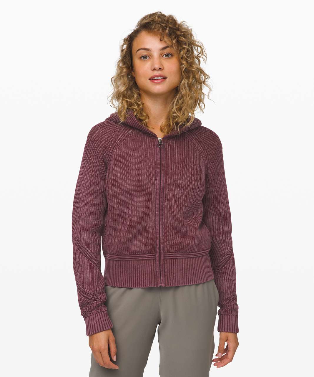 Lululemon Rest Assured Full Zip Hoodie - Washed Garnet