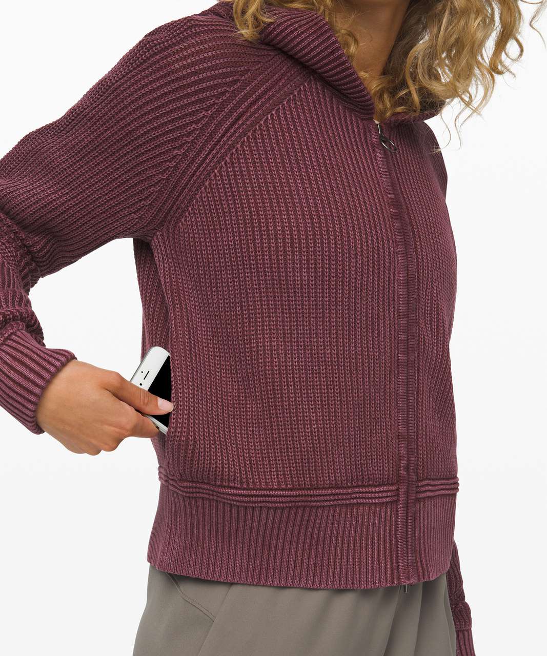 Lululemon Rest Assured Full Zip Hoodie - Washed Garnet