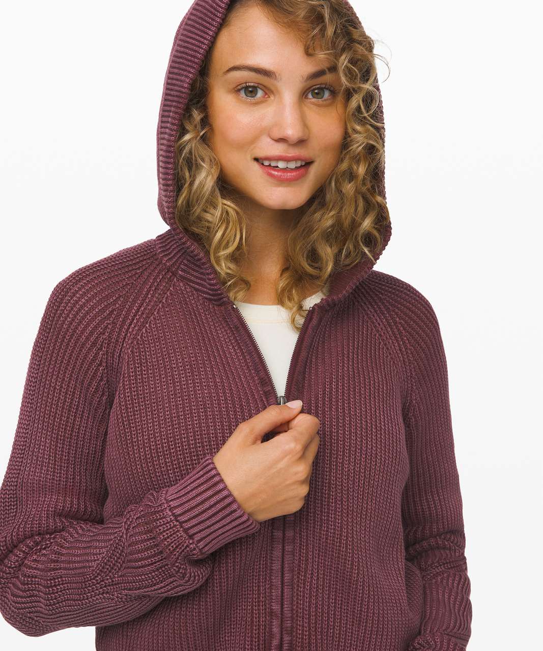 Lululemon Rest Assured Full Zip Hoodie - Washed Garnet