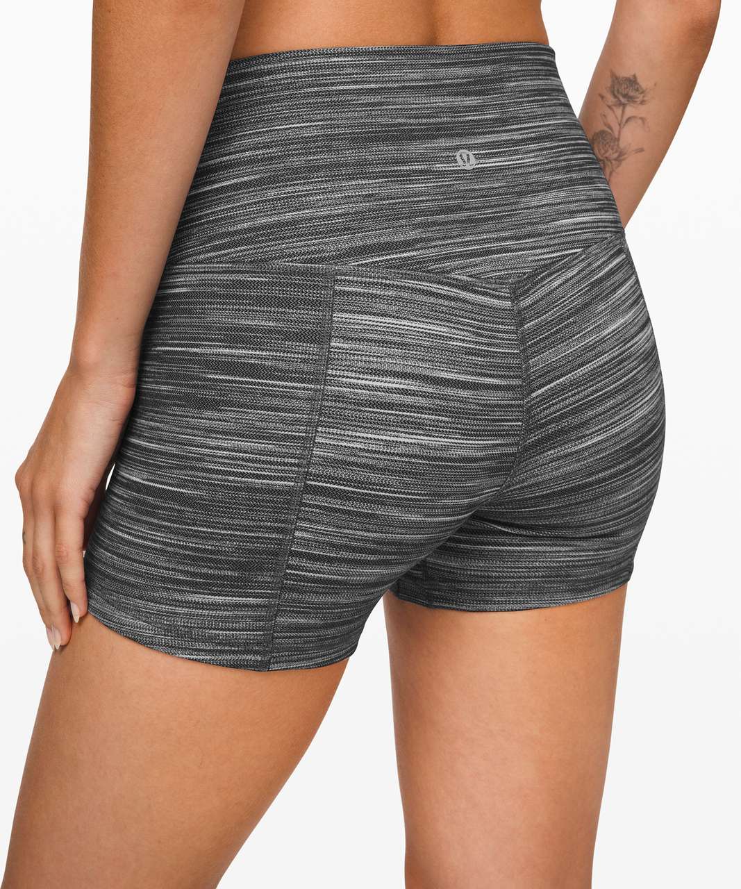 Lululemon Align Short *4" - Mini Space Dye Herringbone Heathered Black White / Black