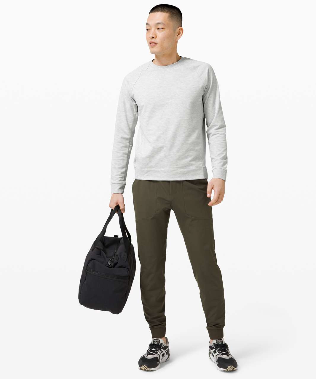 Lululemon City Sweat Crew - Heathered Ultra Light Grey / Sea Salt - lulu  fanatics