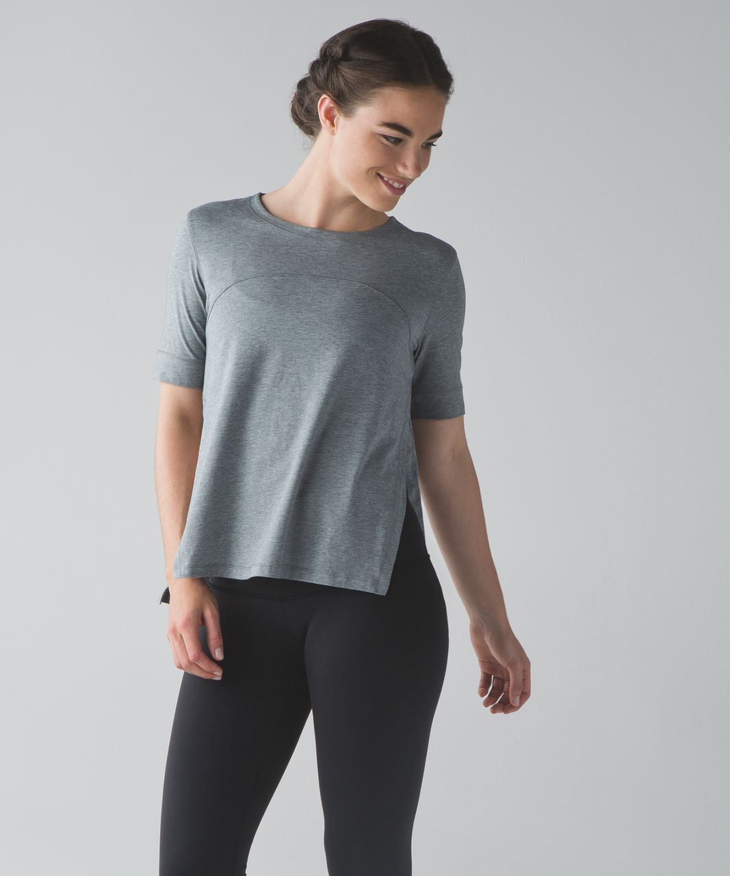 Lululemon Dash To Class Short Sleeve - Heathered Medium Grey