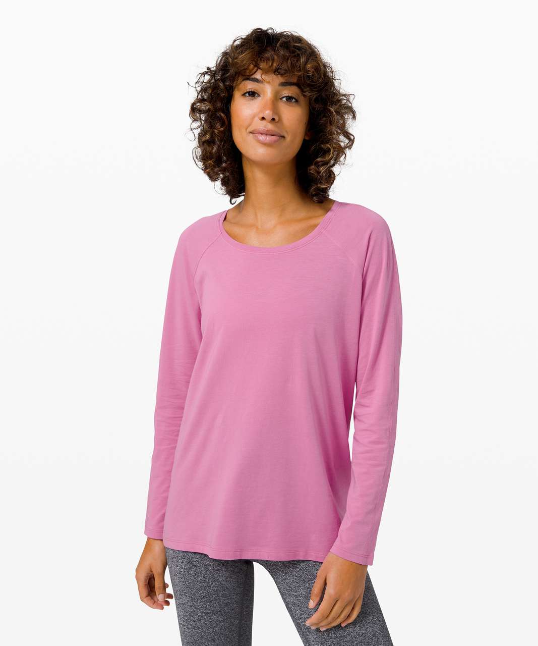 Lululemon Emerald Long Sleeve - Magenta Glow