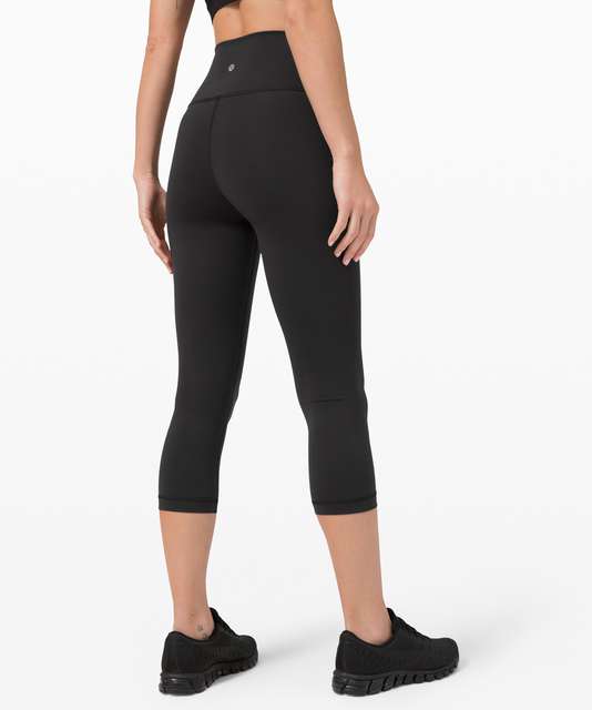 Authentic Lululemon Wunder Train HR Crop 23 Size 8 Black NWT Logo Leg