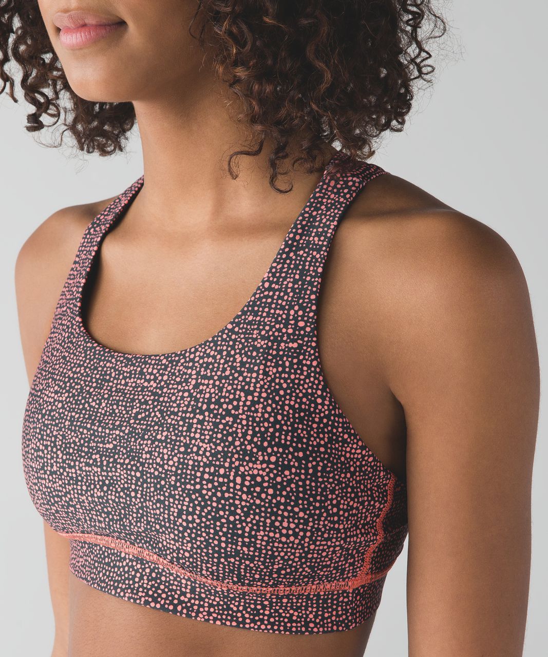 Lululemon Energy Bra (H2O) - Bubbles Sunny Coral Deep Coal