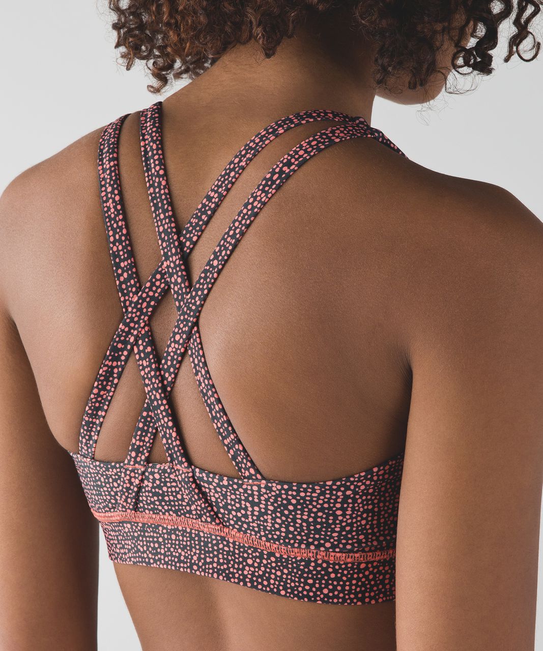 Lululemon Energy Bra (H2O) - Bubbles Sunny Coral Deep Coal