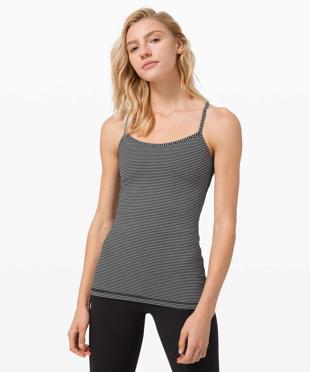 Lululemon Power Y Tank *Luon - Hype Stripe Black White - lulu fanatics