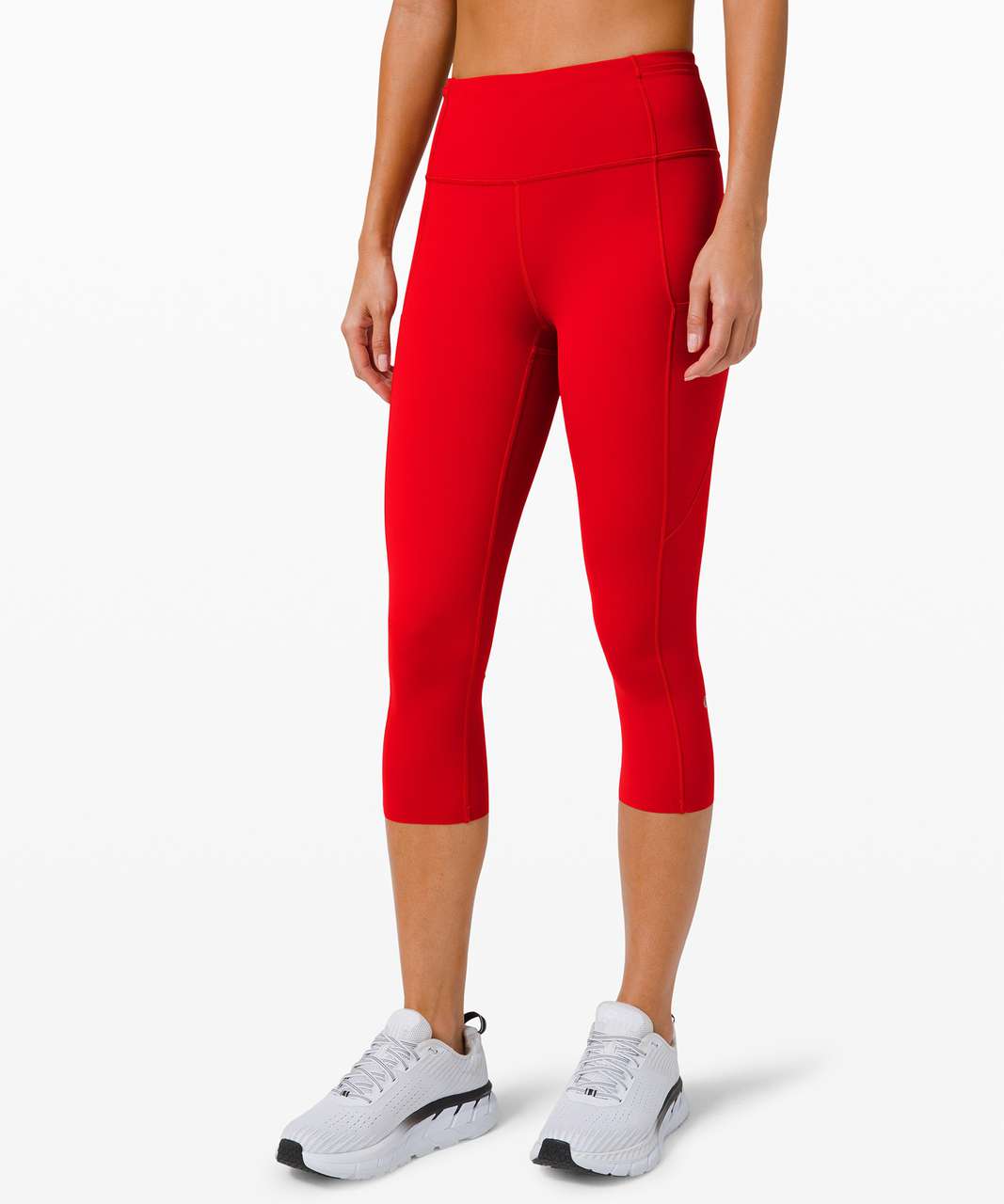 Lululemon Fast and Free High-Rise Crop 23 - Dark Red - lulu fanatics