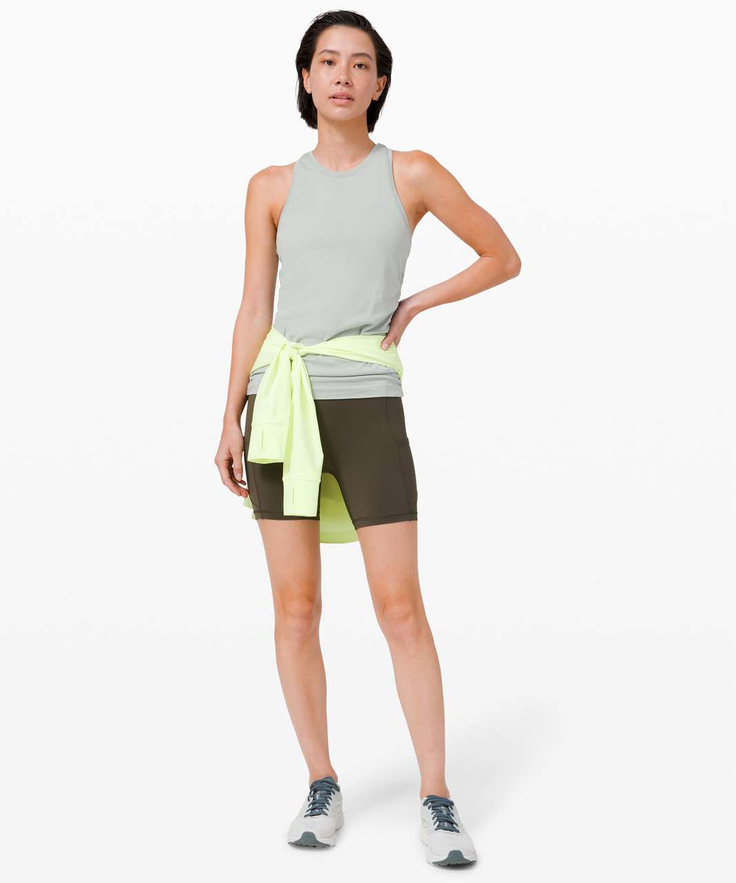 Lululemon Active Expert Short Tight 6 - Heathered Dark Olive / Dark Olive  - lulu fanatics