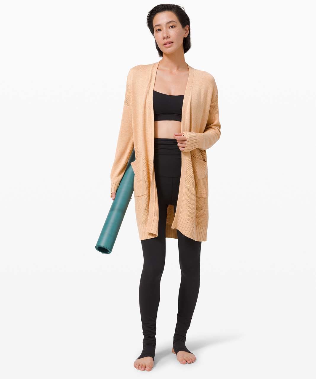 Lululemon Sincerely Yours Wrap Sweater - Heathered Ivory Peach