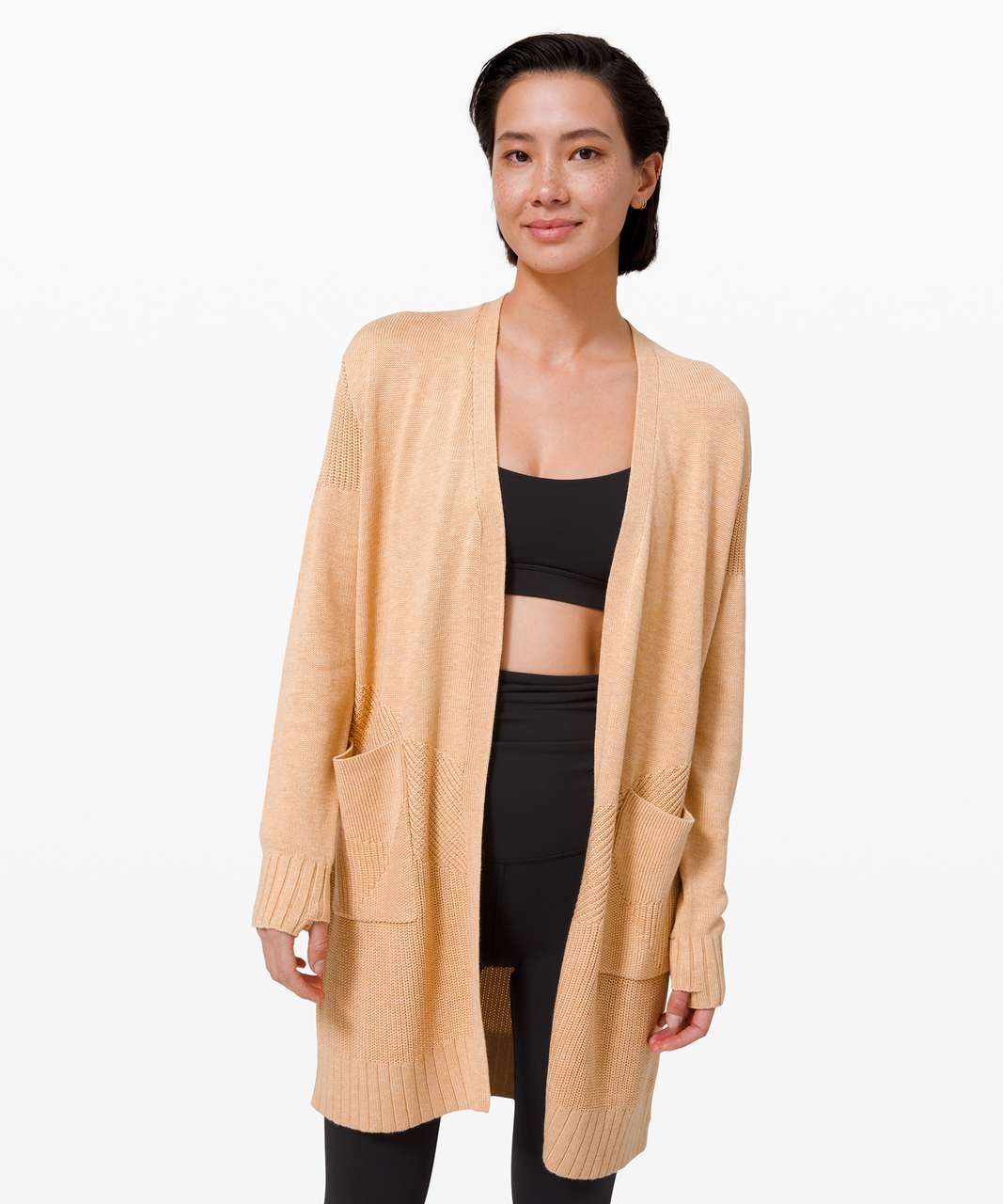 Lululemon Sincerely Yours Wrap Sweater - Heathered Ivory Peach