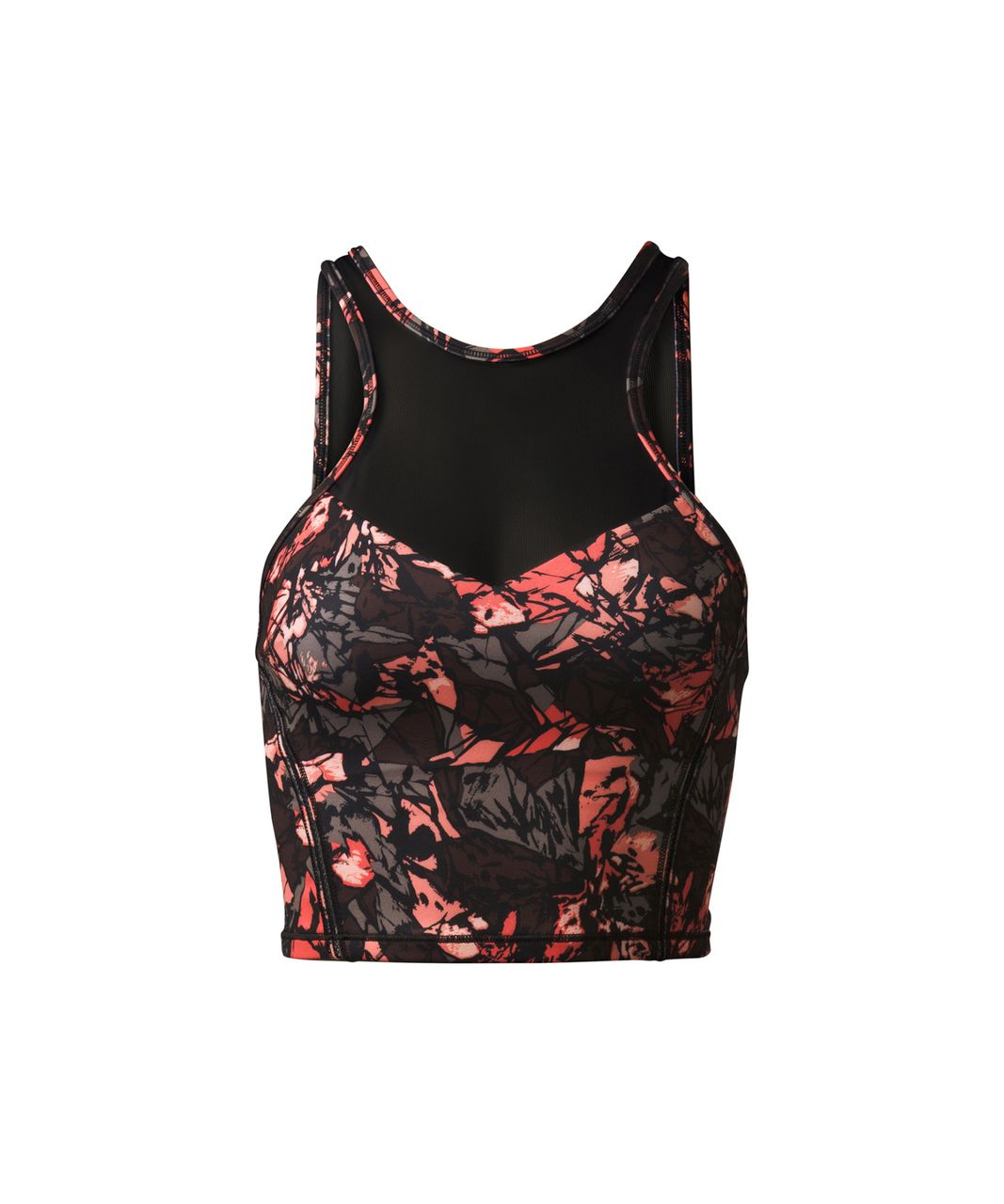 Black and Red Floral Print Crop Top