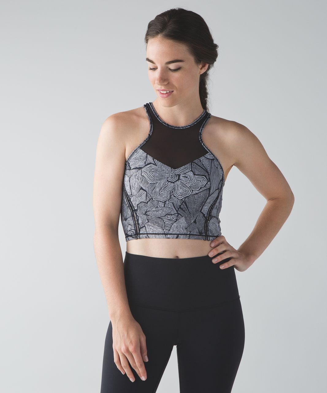 Lululemon Get It Om Bra - Mini Dottie Tribe White Black / Black