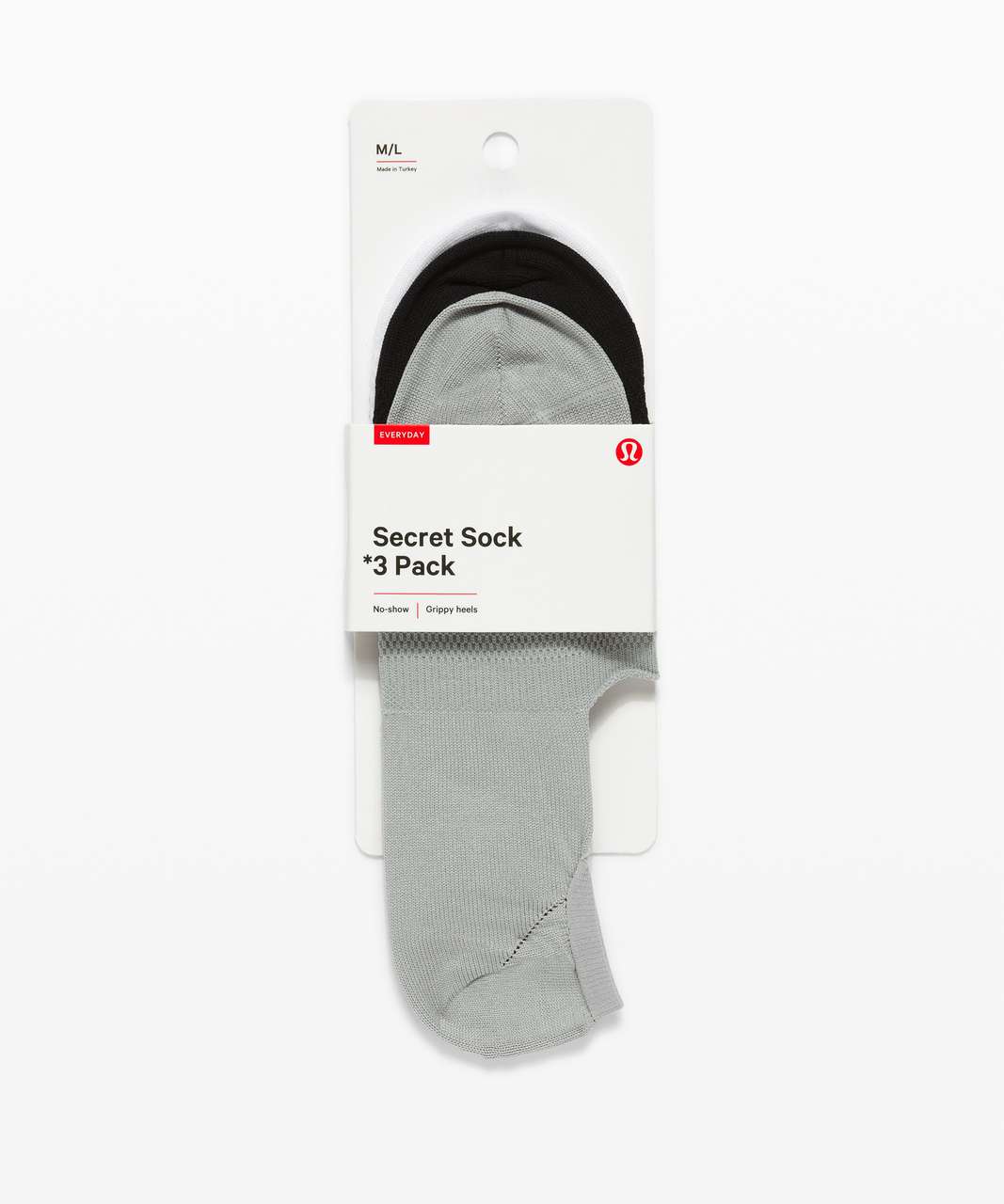 Lululemon Secret Sock *3-Pack - White / Silver Drop / Black