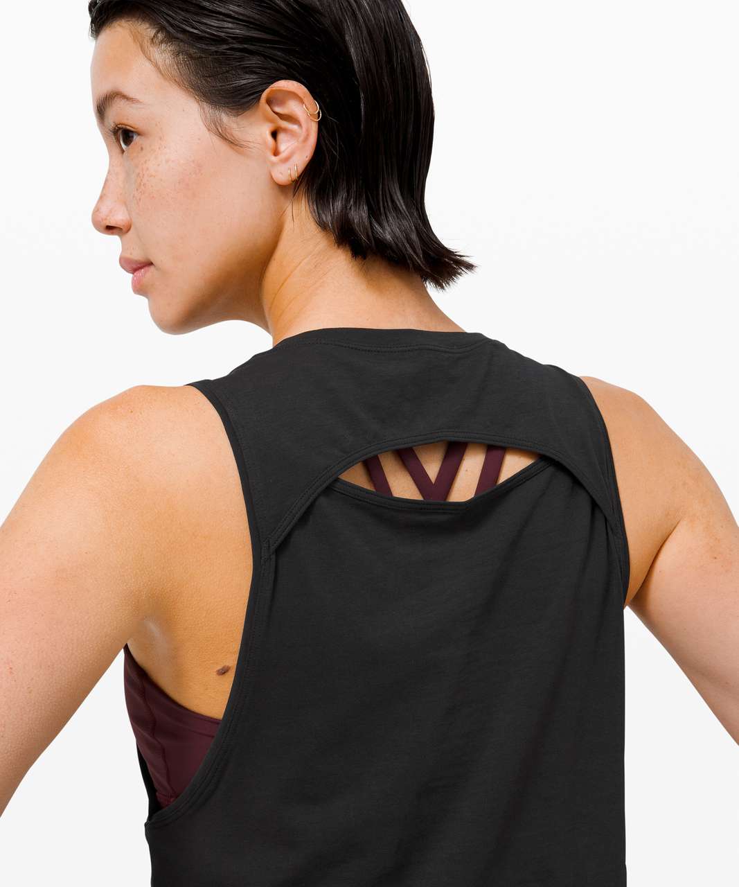 Lululemon Cut Back Crop Tank - Black