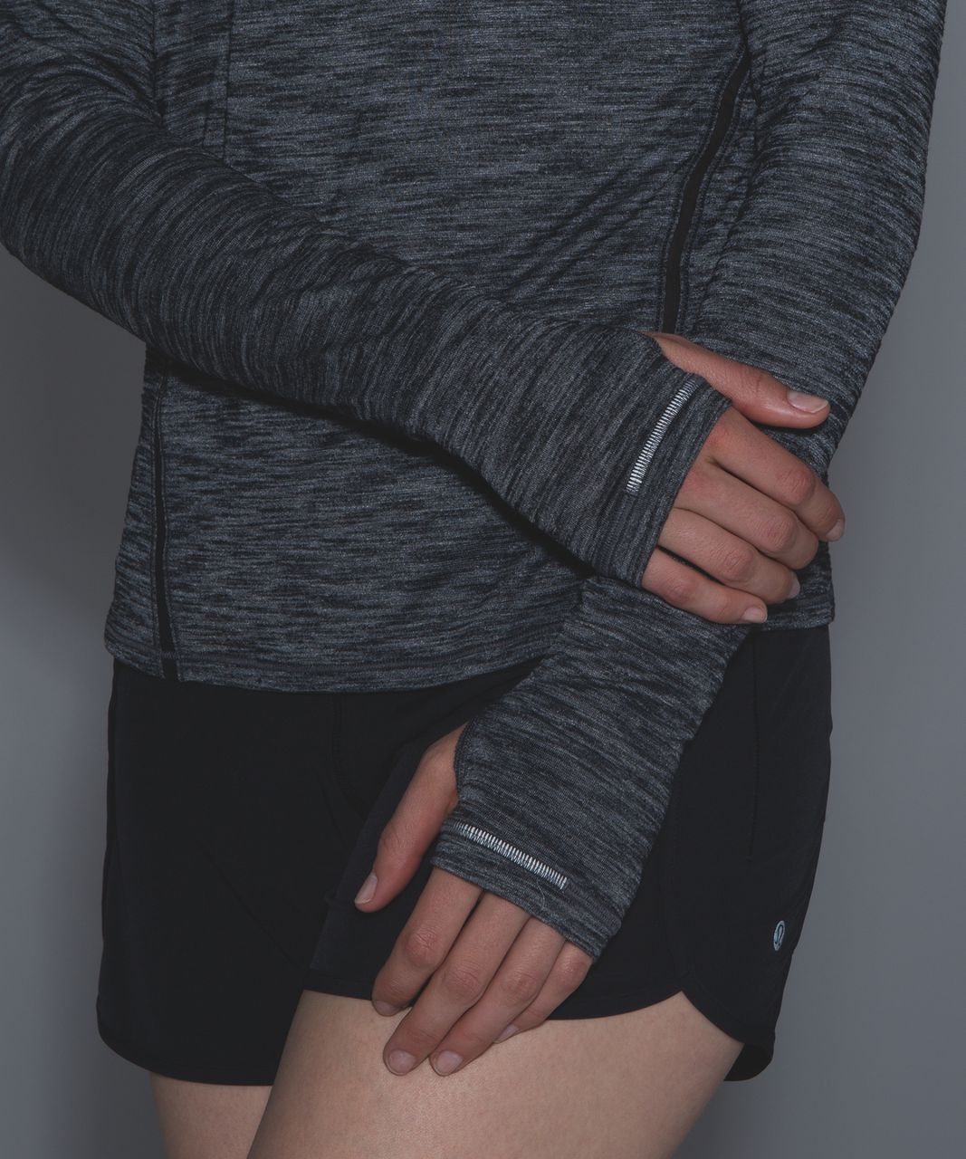 Lululemon Intensi-Tee Long Sleeve - Heathered Black / Black