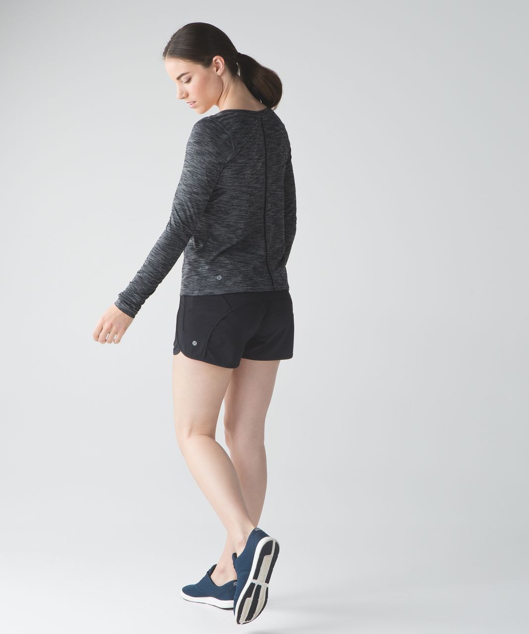 Lululemon Intensi-Tee Long Sleeve - Heathered Black / Black