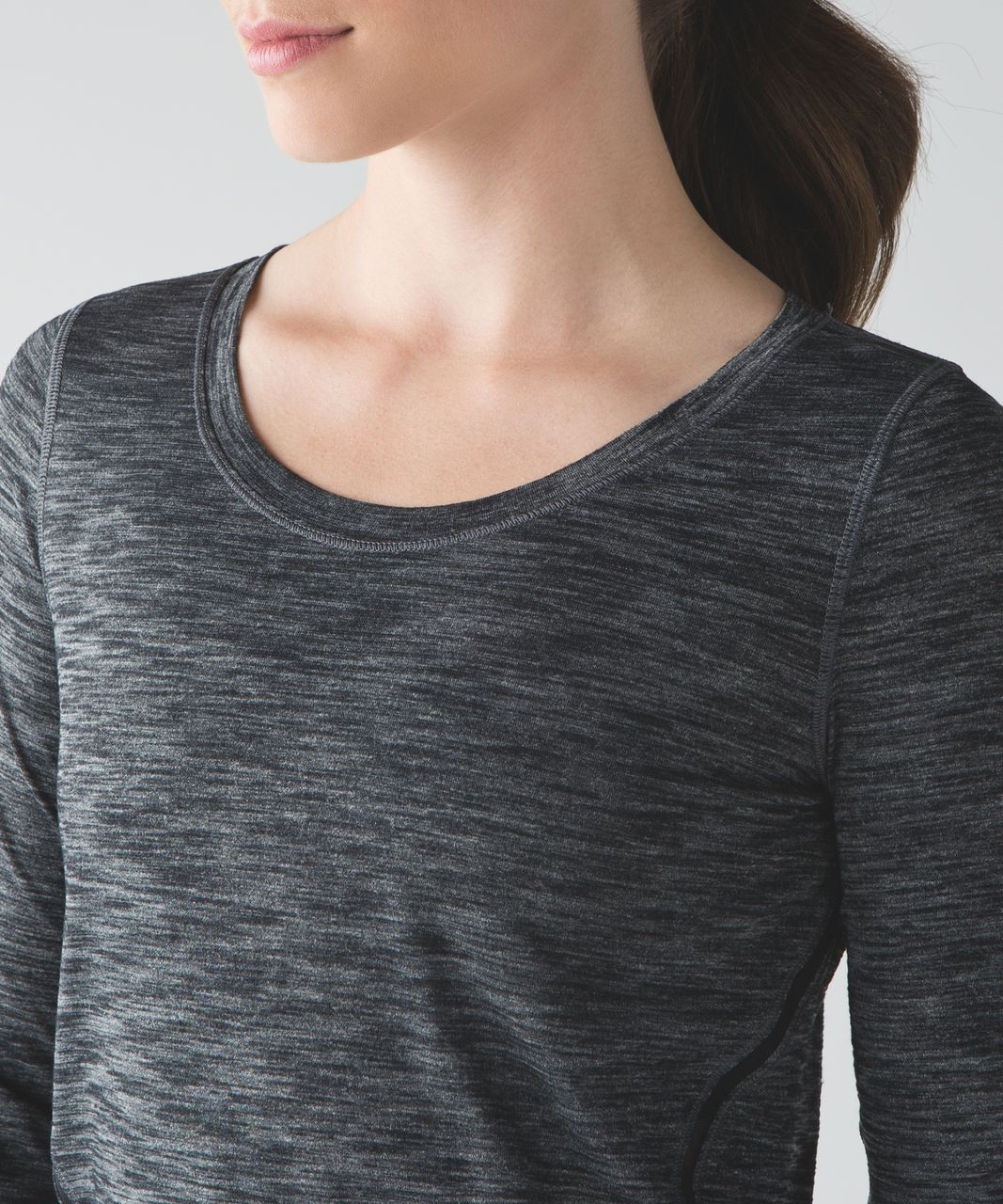 Lululemon Intensi-Tee Long Sleeve - Heathered Black / Black