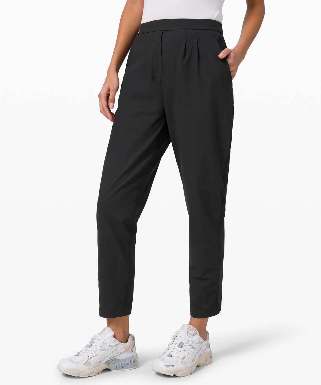Louise Pants in black - high-waist pants with belt loops – Róu So