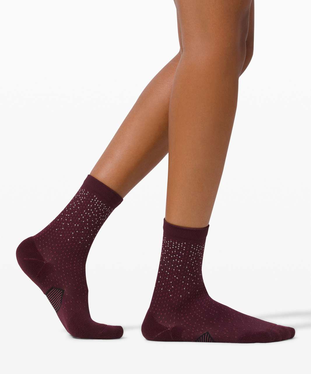 Lululemon Speed Quarter Sock *Reflective - Cassis / Chianti